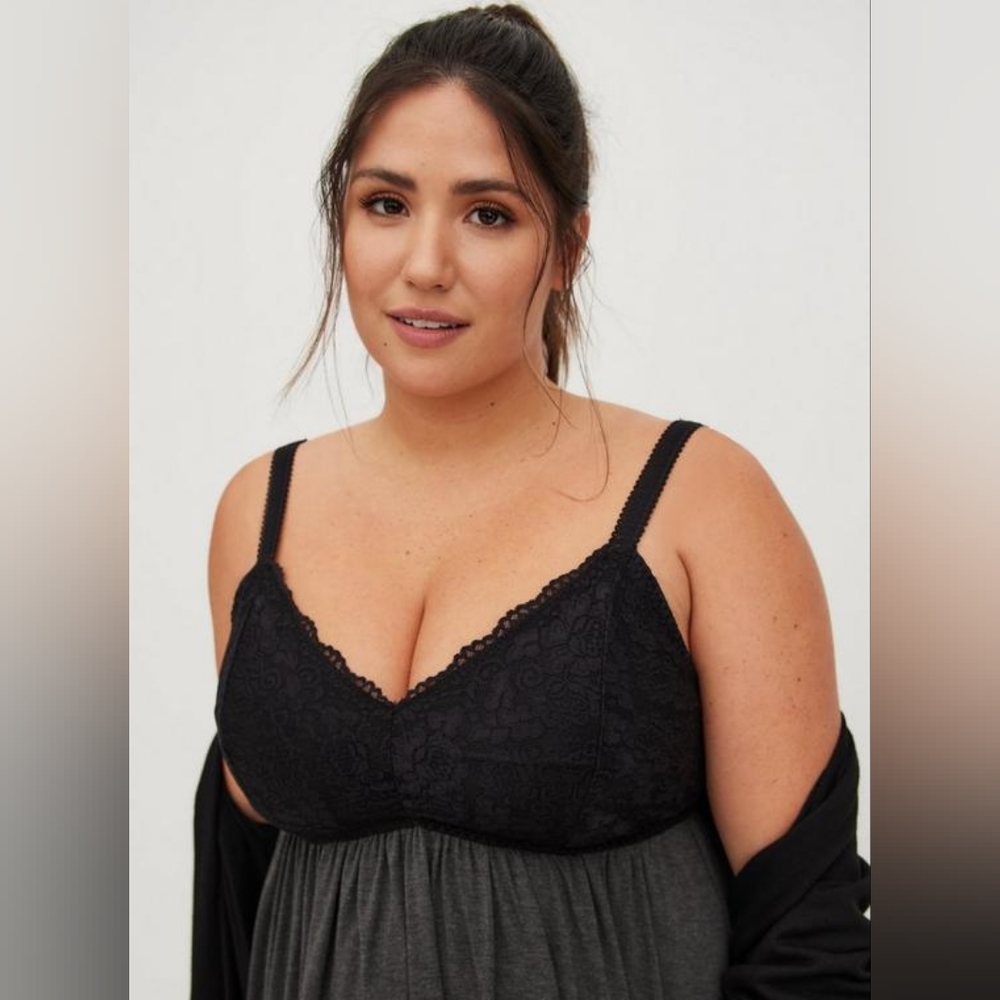 Torrid Black and Gray Chemise - Picture 2 of 6